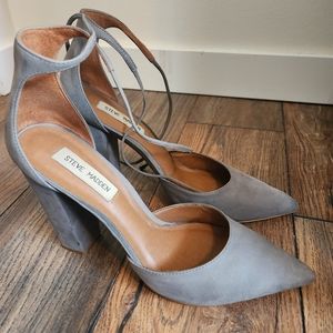 Steve Madden size 10 grey suede block heels
